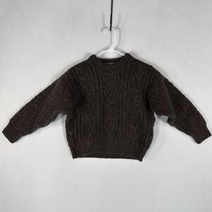 Vintage Quill's Woollen Market Wool Sweater Womens Size 10 Ireland Brown Knit